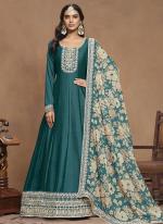 Art Silk Morpeach Wedding Wear Embroidery Work Anarkali Suit